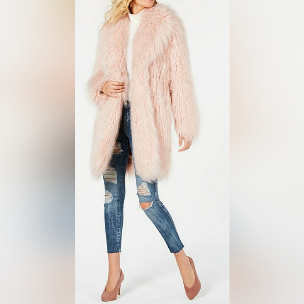 Guess New, Light Pink Faux Fur Jacket. NWT  Great price!